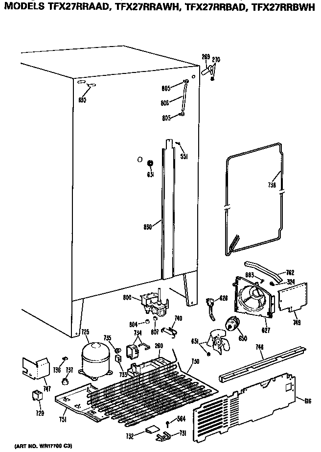 GE TFX27RRAAD unit parts diagram