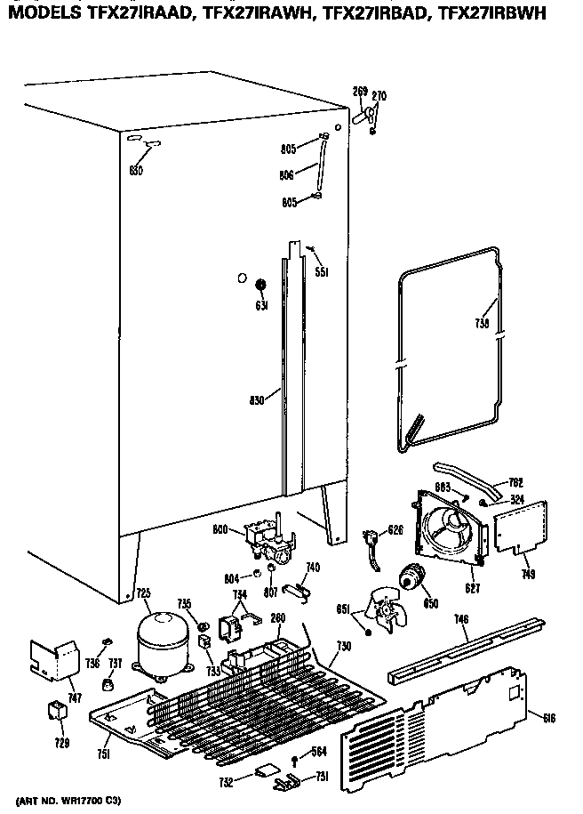 GE TFX27IRBWH unit parts diagram