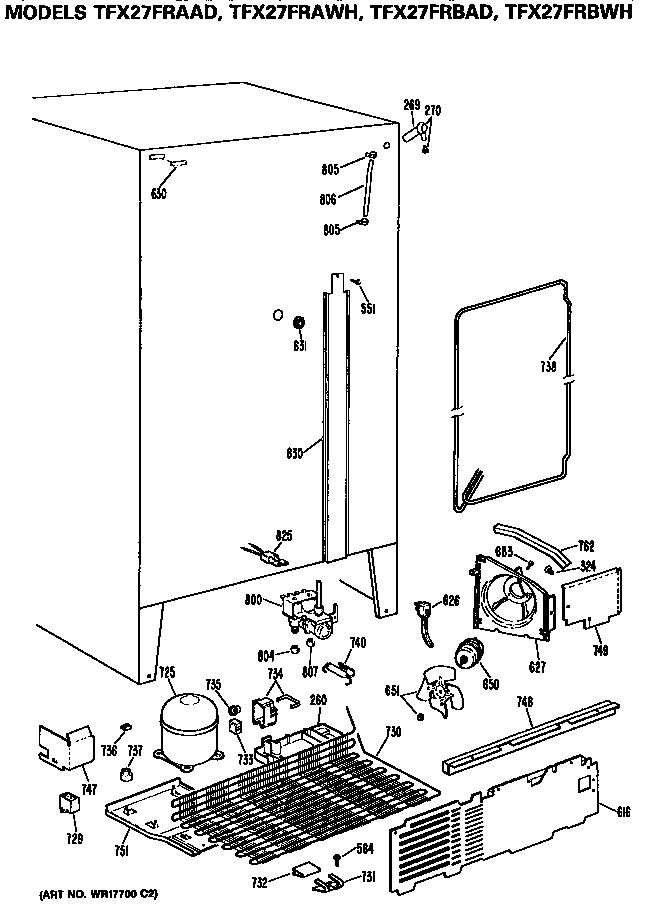 GE TFX27FRBWH unit parts diagram