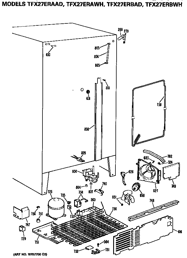 GE TFX27ERBAD unit parts diagram