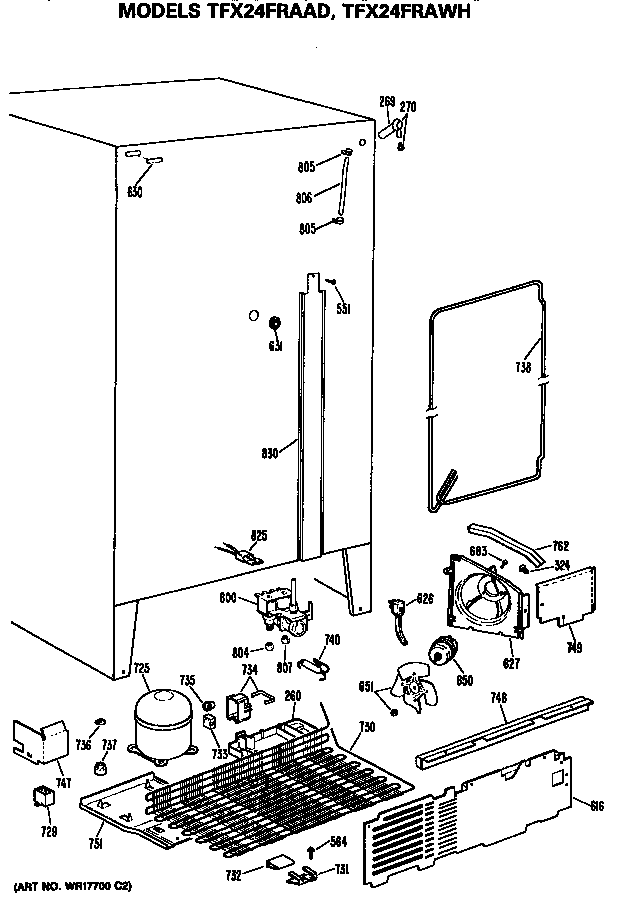 GE TFX24FRAWH unit parts diagram
