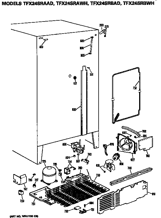 GE TFX24SRAAD unit parts diagram