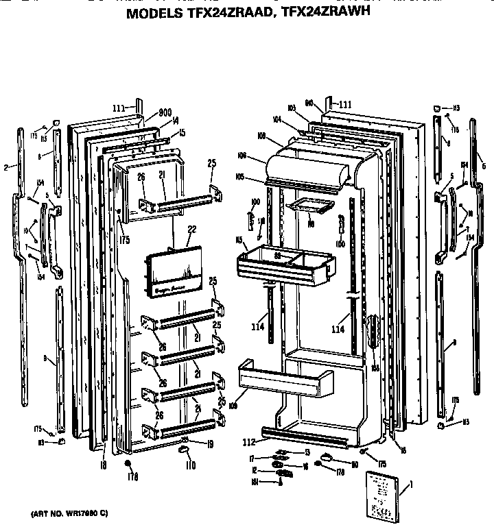 GE TFX24ZRAAD doors diagram