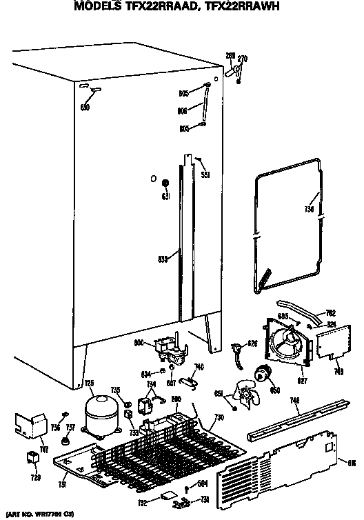 GE TFX22RRAAD unit parts diagram