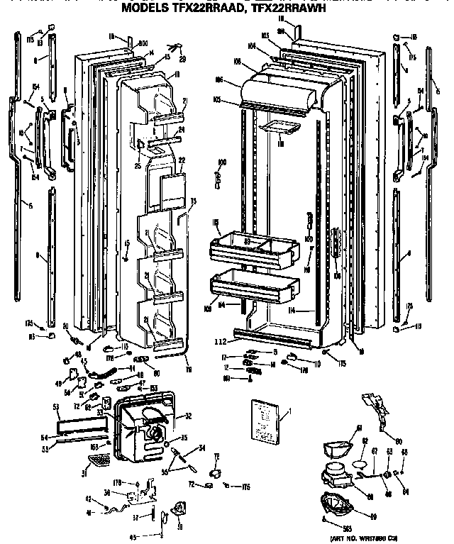 GE TFX22RRAAD doors diagram