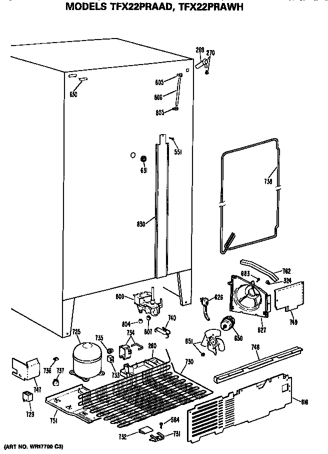 GE TFX22PRAWH unit diagram