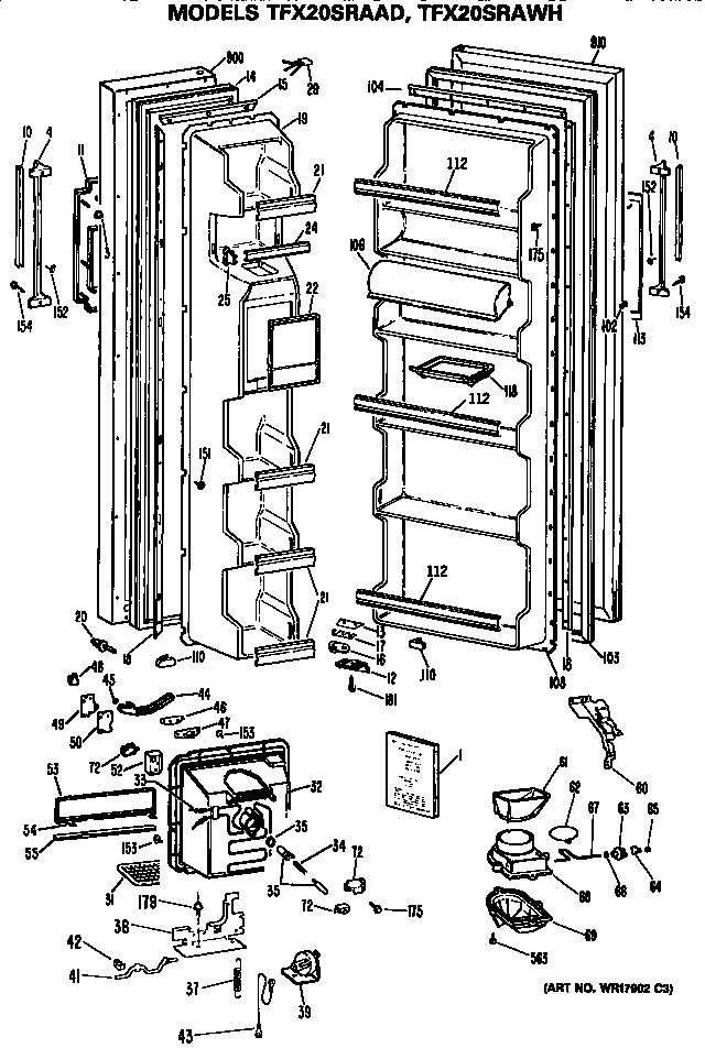 GE TFX20SRAAD door diagram