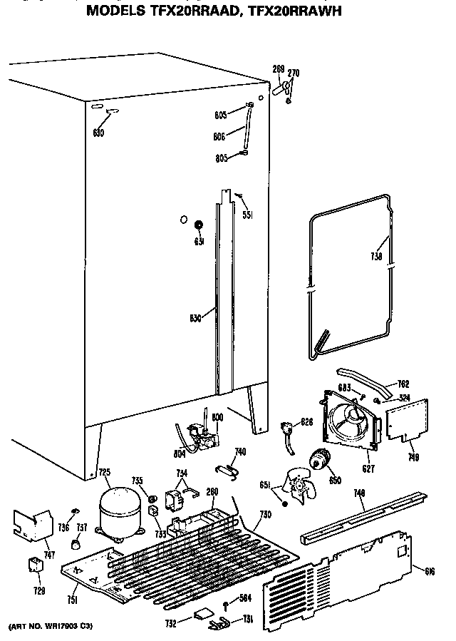 GE TFX20RRAWH unit diagram