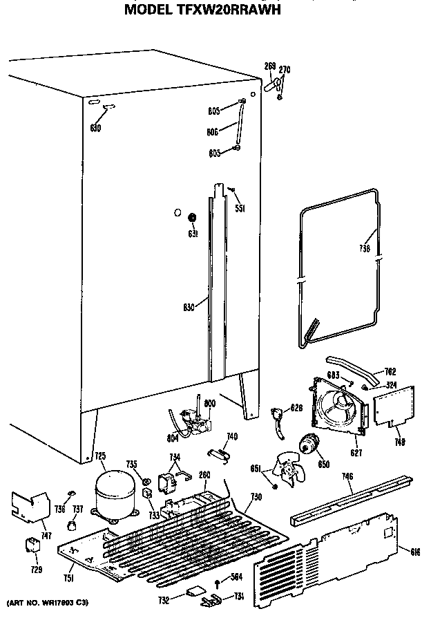 GE TFXW20RRAWH unit diagram