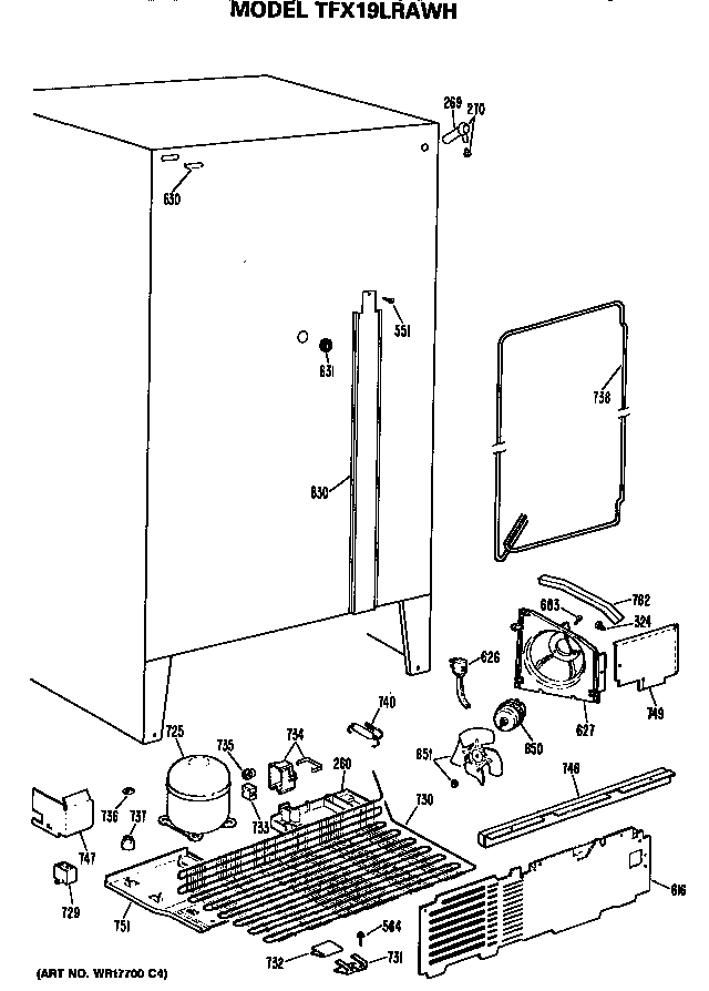 GE TFX19LRAWH unit diagram