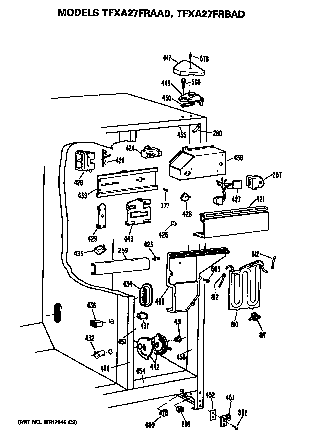 GE TFXA27FRAAD controls diagram
