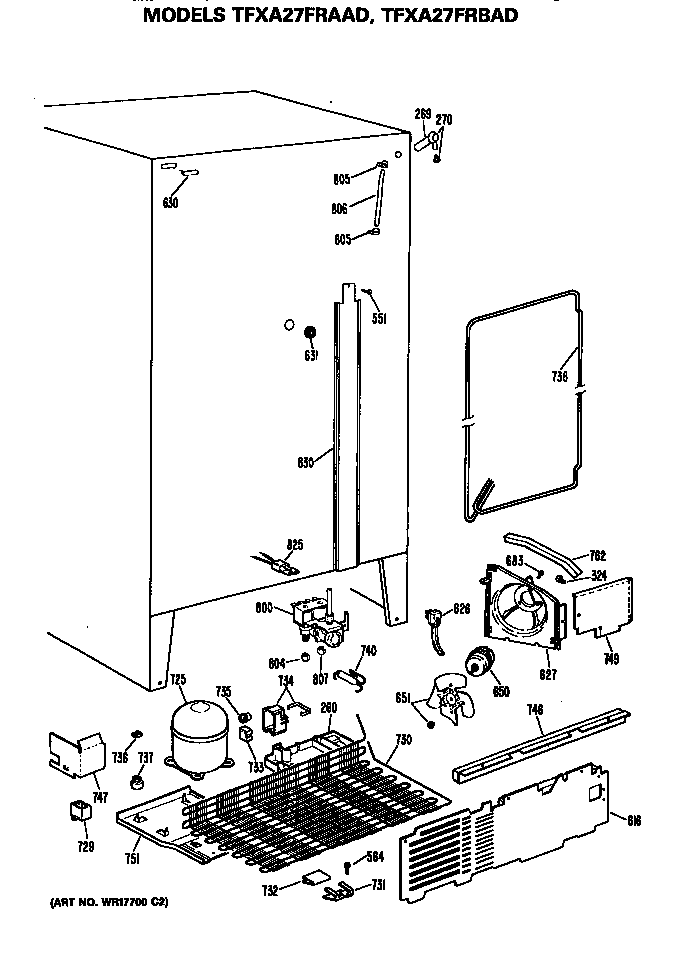 GE TFXA27FRAAD compressor diagram