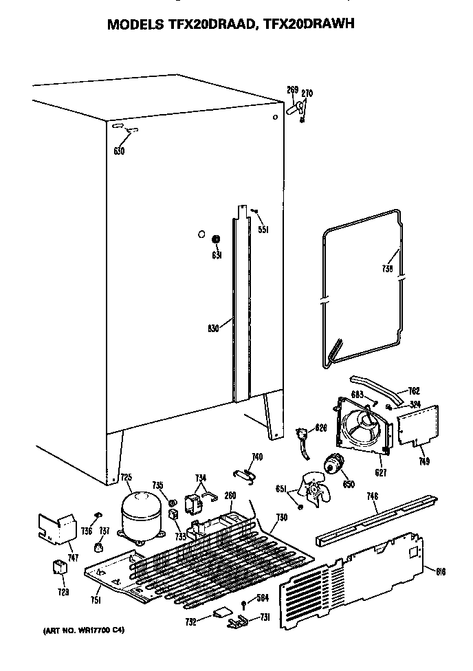 GE TFX20DRAWH unit diagram