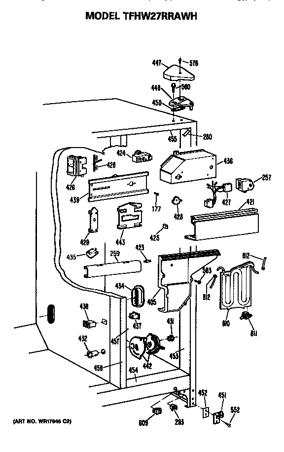 GE TFHW27RRAWH controls diagram