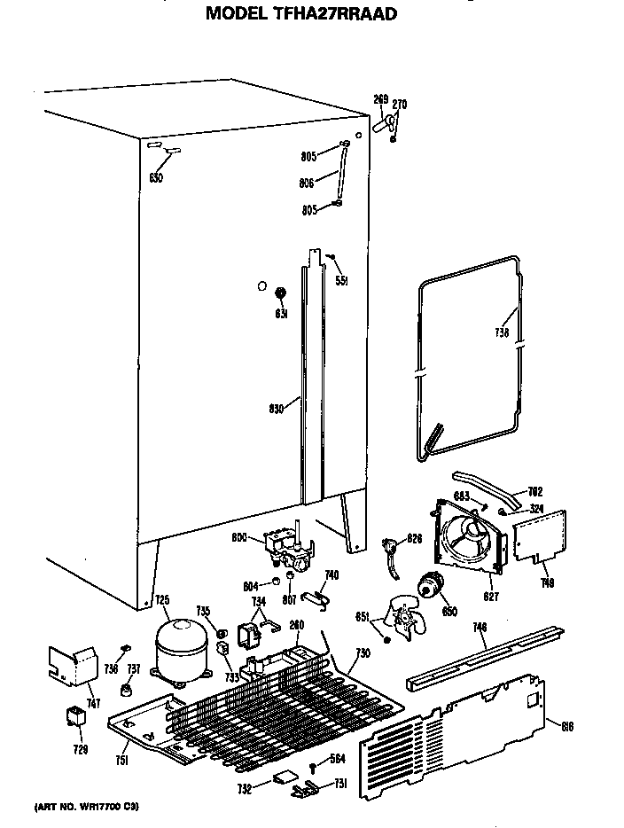 GE TFHA27RRAAD compressor diagram