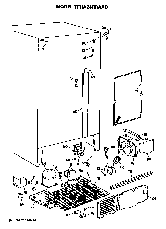 GE TFHA24RRAAD compressor diagram
