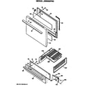 GE JGBS02PN2 door and broiler assembly diagram
