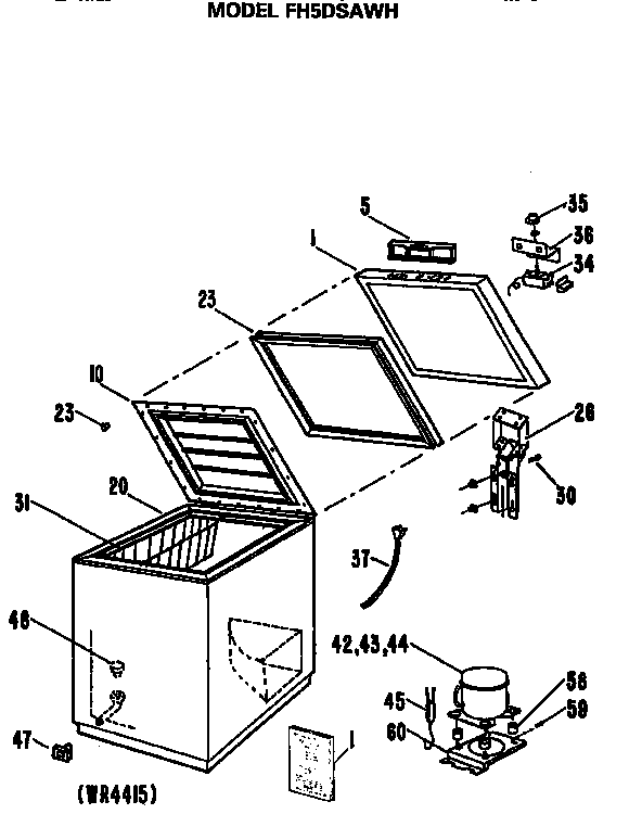GE FH5DSAWH freezer diagram