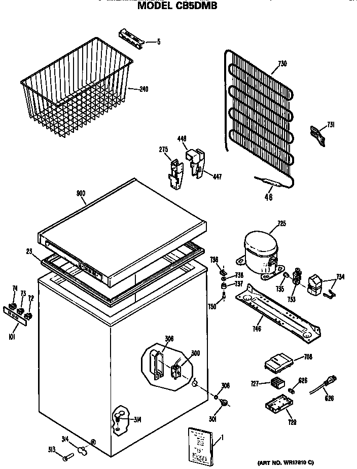 GE CB5DMB freezer diagram