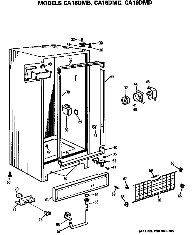 GE CA16DMB cabinet diagram