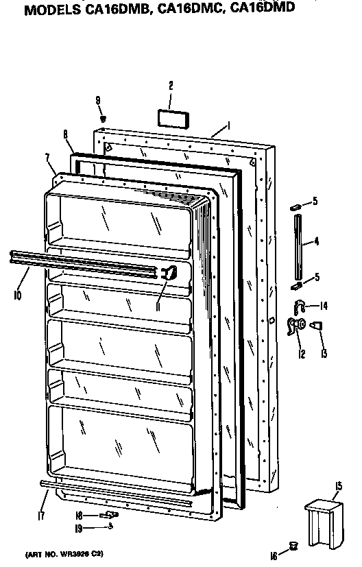 GE CA16DMB door diagram