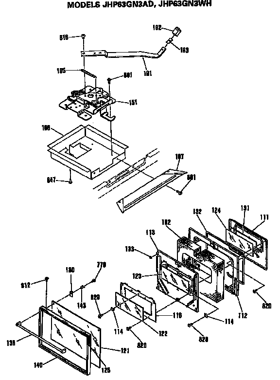 GE JHP63GN3WH door diagram
