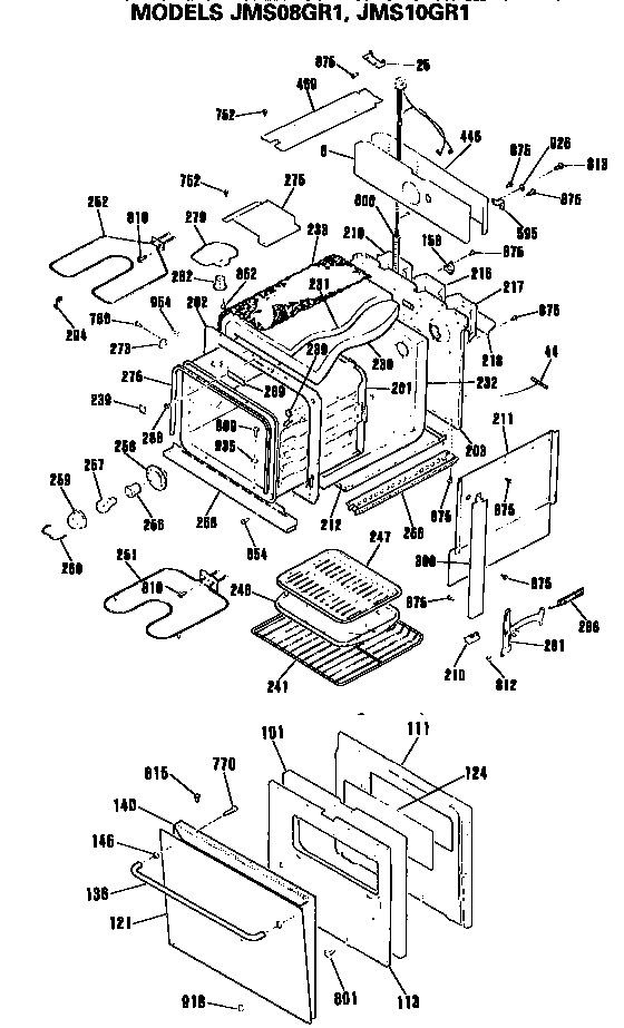 GE JMS08GR1AD body diagram