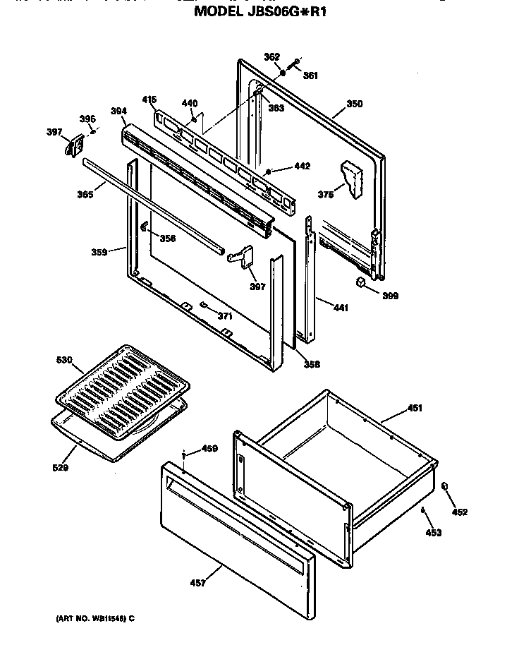 GE JBS06G*R1 door diagram