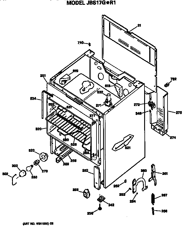 GE JBS17G*R1 main body diagram