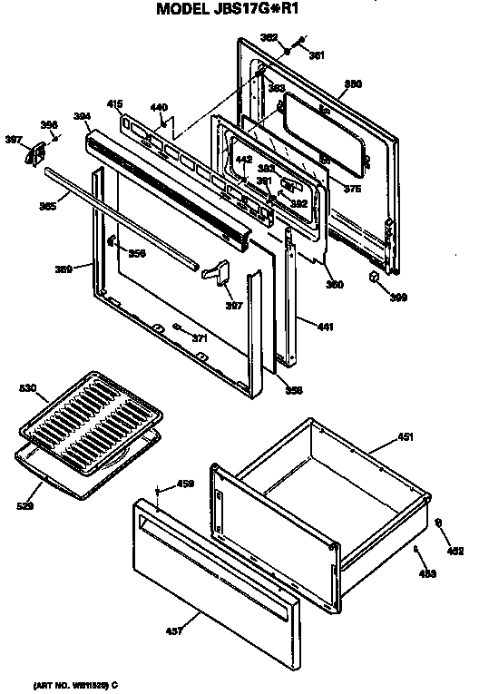GE JBS17G*R1 door diagram