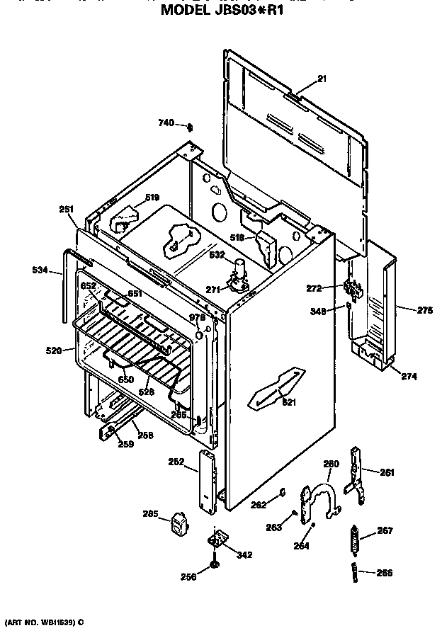 GE JBS03*R1 main body diagram
