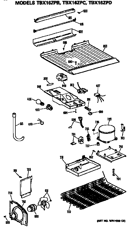GE TBX16ZPBRWH unit diagram