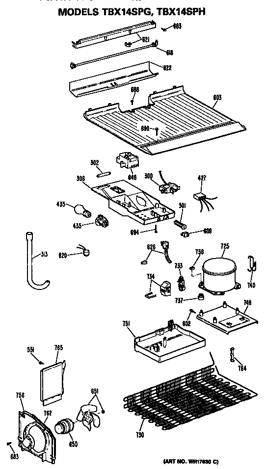 GE TBX14SPGLAD unit diagram