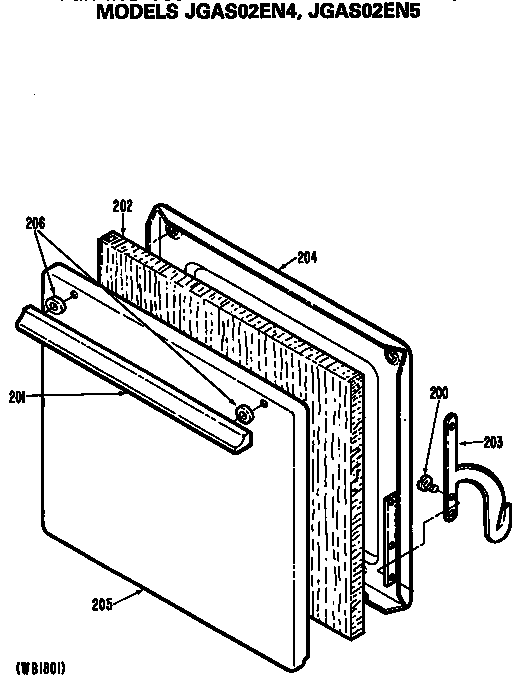 GE JGAS02EN5 door assembly diagram