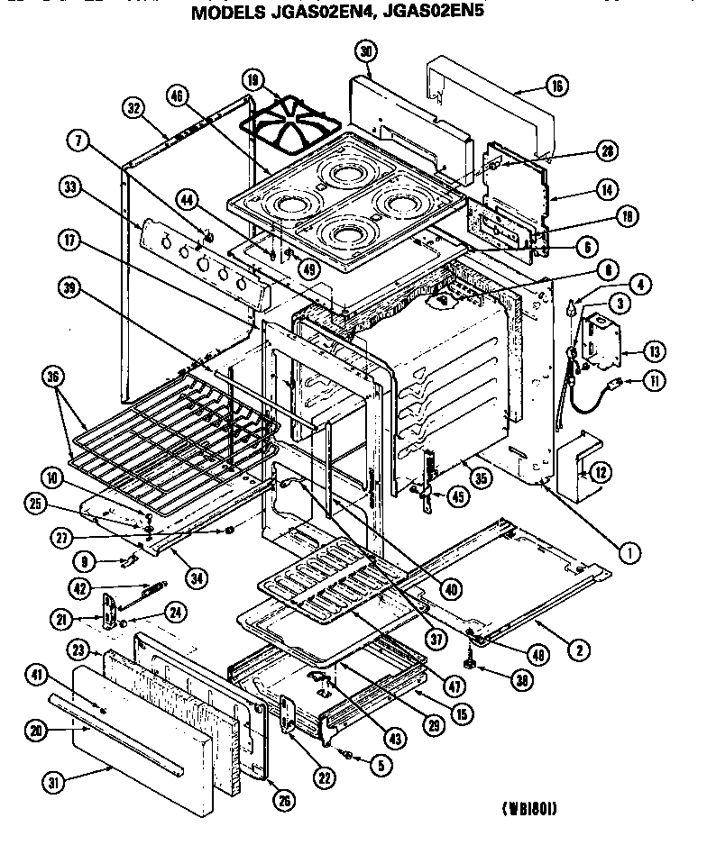 GE JGAS02EN5 main body diagram