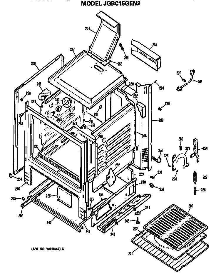 GE JGBC15GEN2 main body diagram
