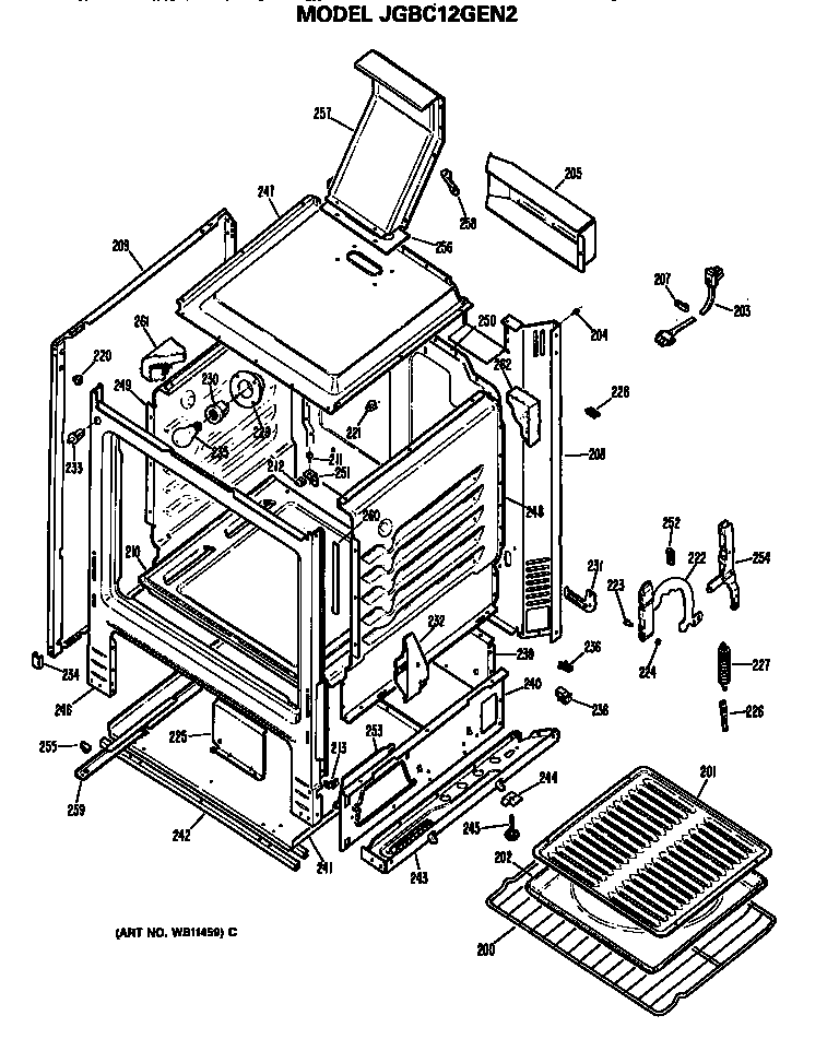 GE JGBC12GEN2 main body diagram