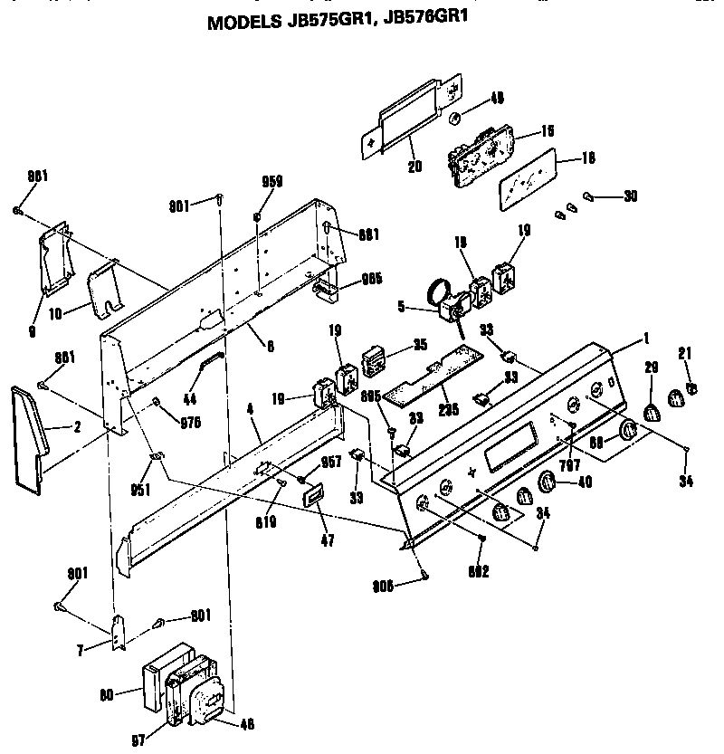 GE JB576GR1 control diagram