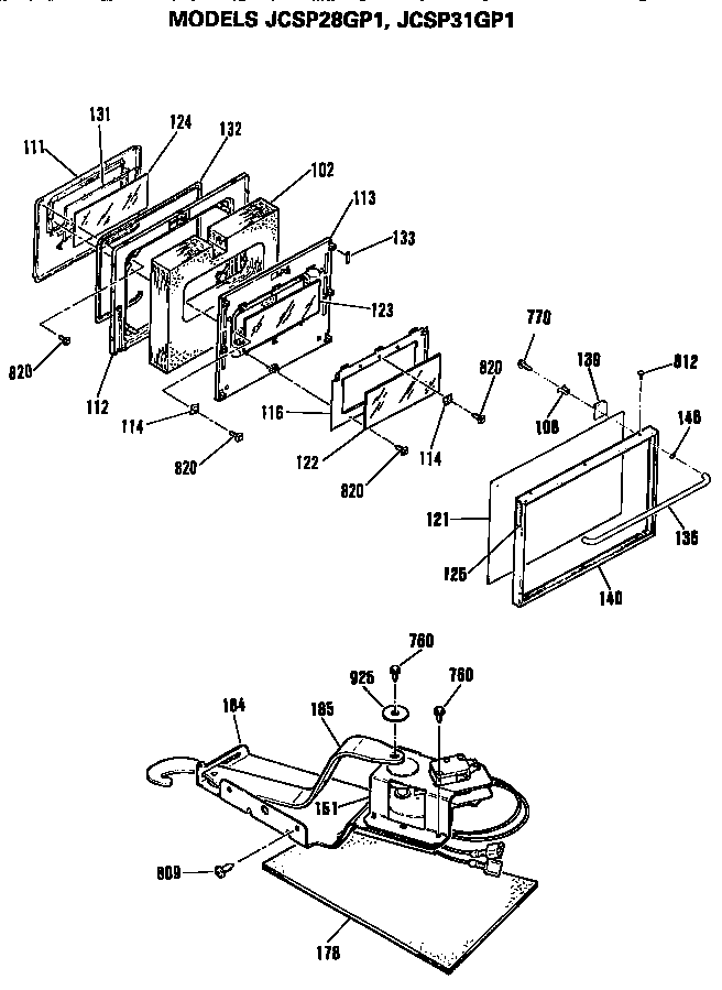 GE JCSP31GP1 door diagram