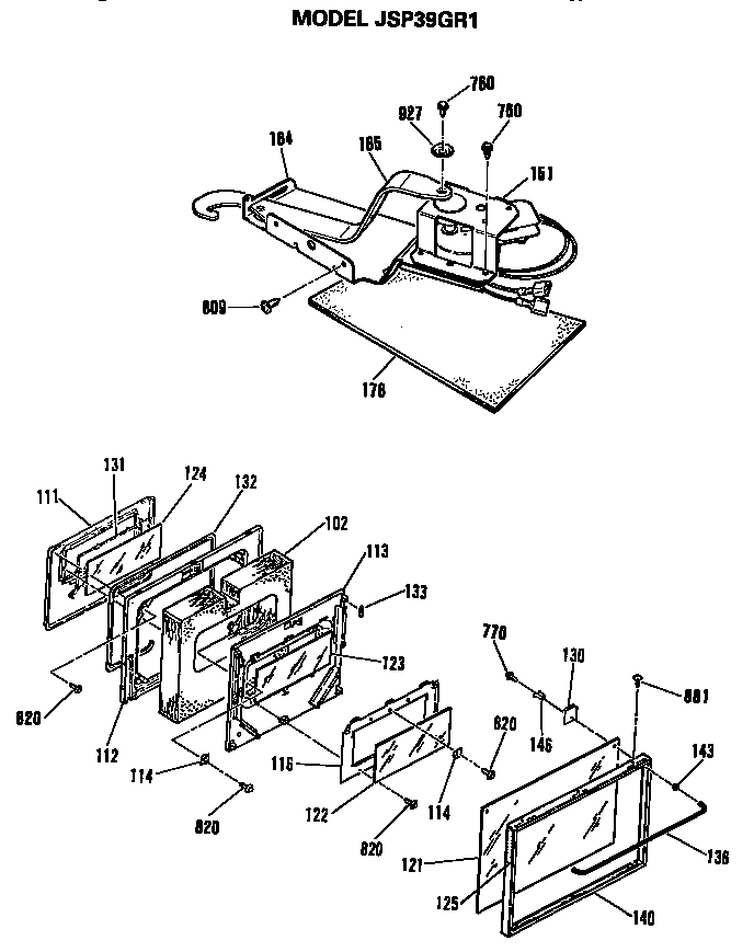 GE JSP39GR1 door diagram