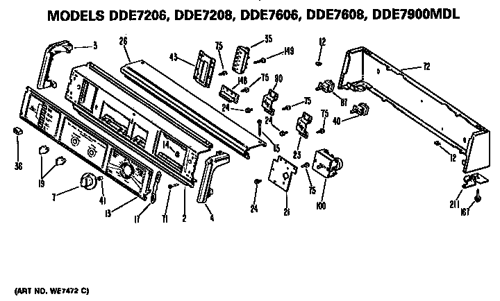 GE DDE7606MDL backsplash diagram