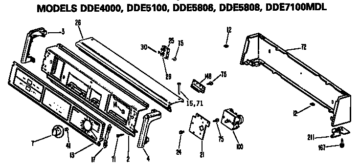 GE DDE5808MDL backsplash diagram