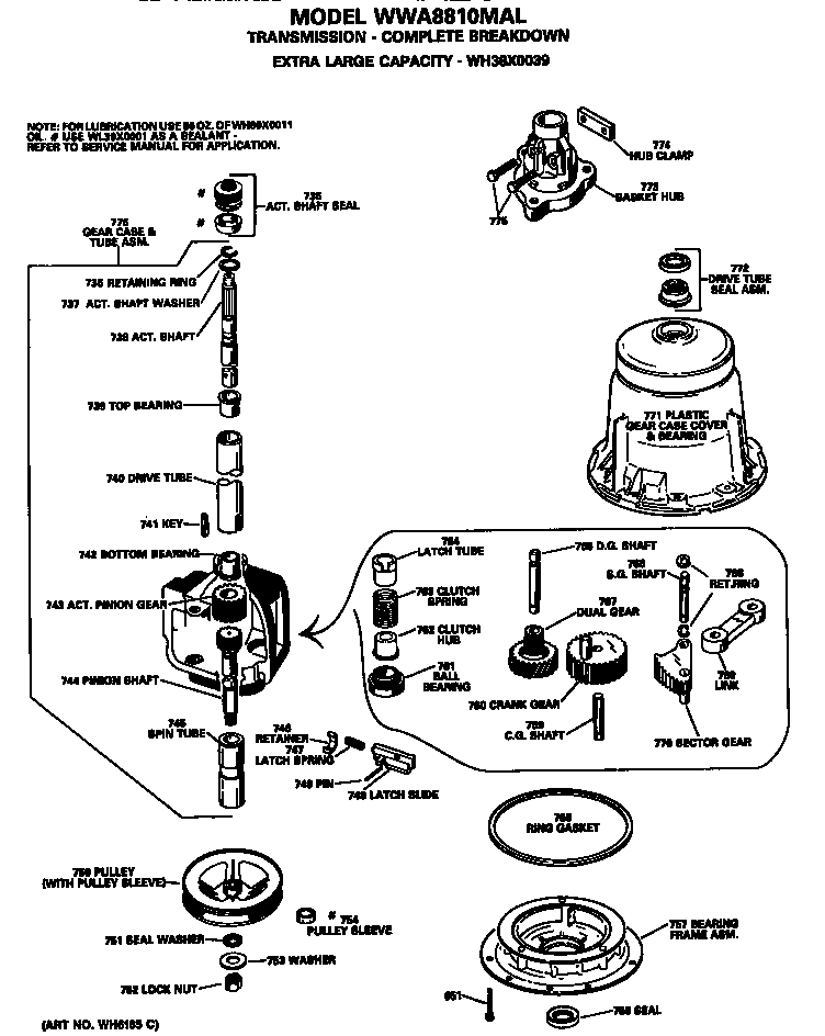 GE WWA8810MAL transmission diagram