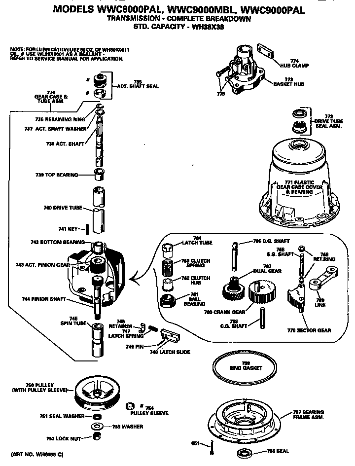 GE WWC9000MBL transmission diagram
