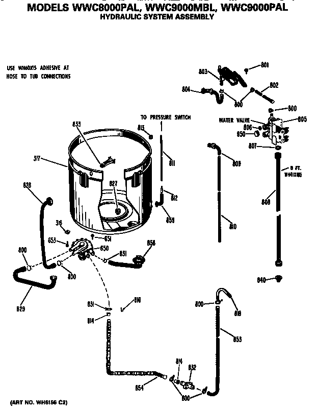 GE WWC9000MBL hydraulic system diagram