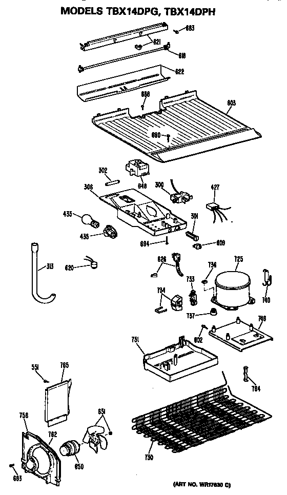 GE TBX14DPHRWH unit diagram