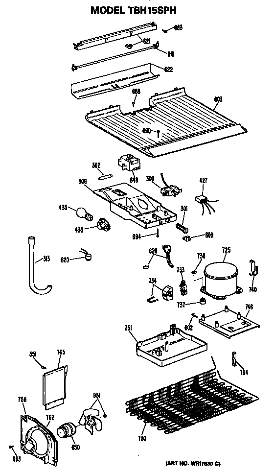 GE TBH15SPHRWH unit diagram