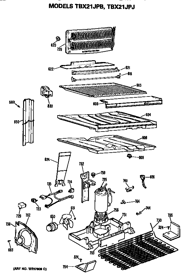 GE TBX21JPJRWH unit diagram