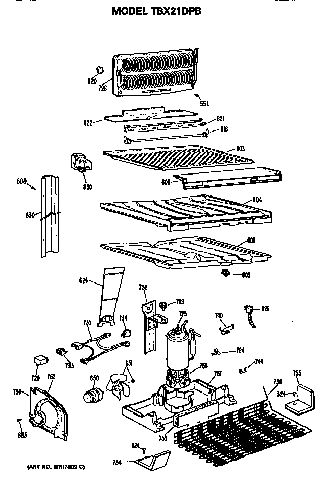 GE TBX21DPBRWH unit diagram