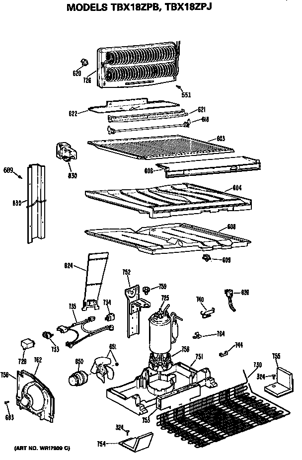 GE TBX18ZPBRHA unit diagram